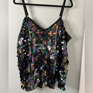 Torrid Black Sequin Embellished Top